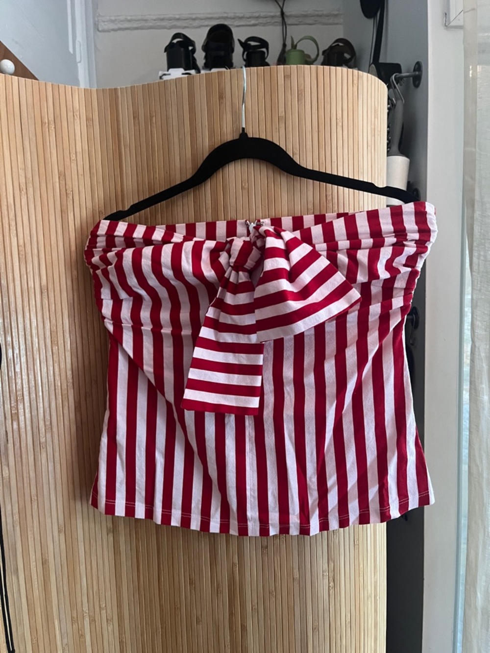 Rachel Comey Red & White Striped Front Tie